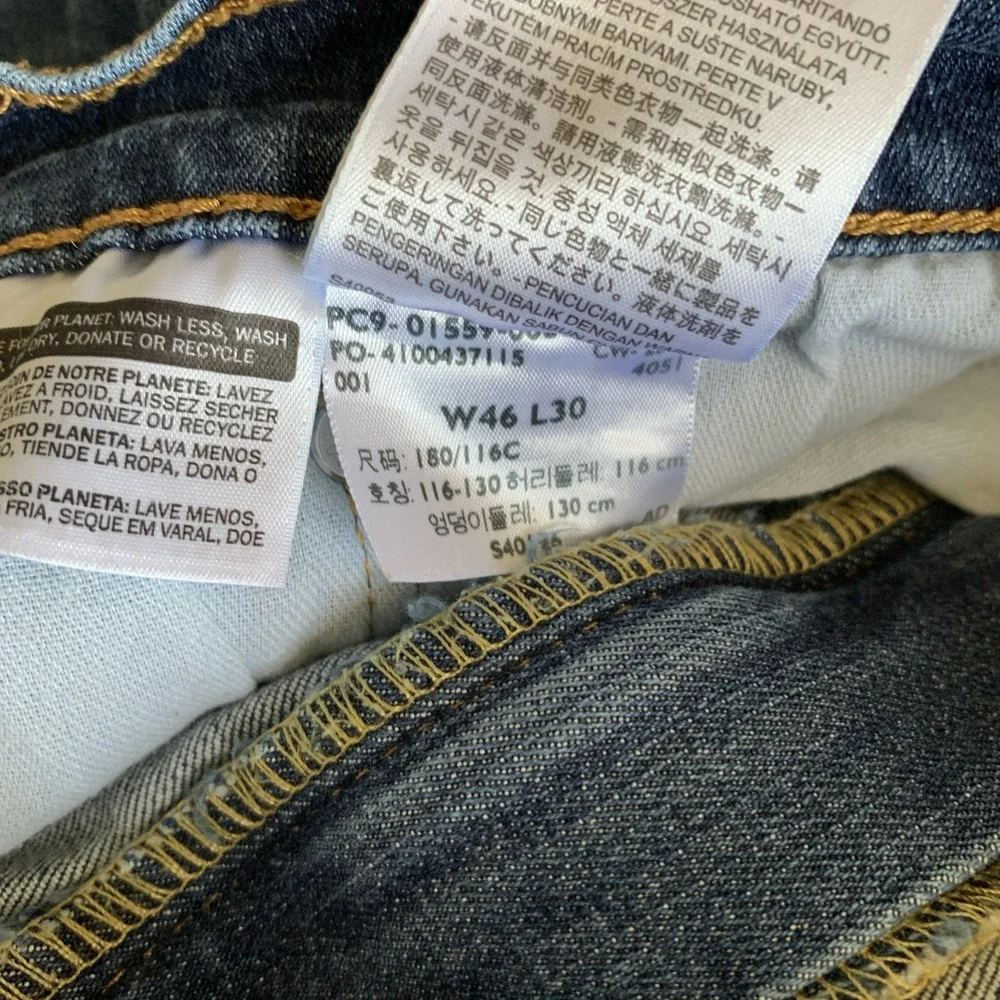 Levis 559 Mens Jeans Blue Size 46x30 Straight Stretch Denim Cotton Blend